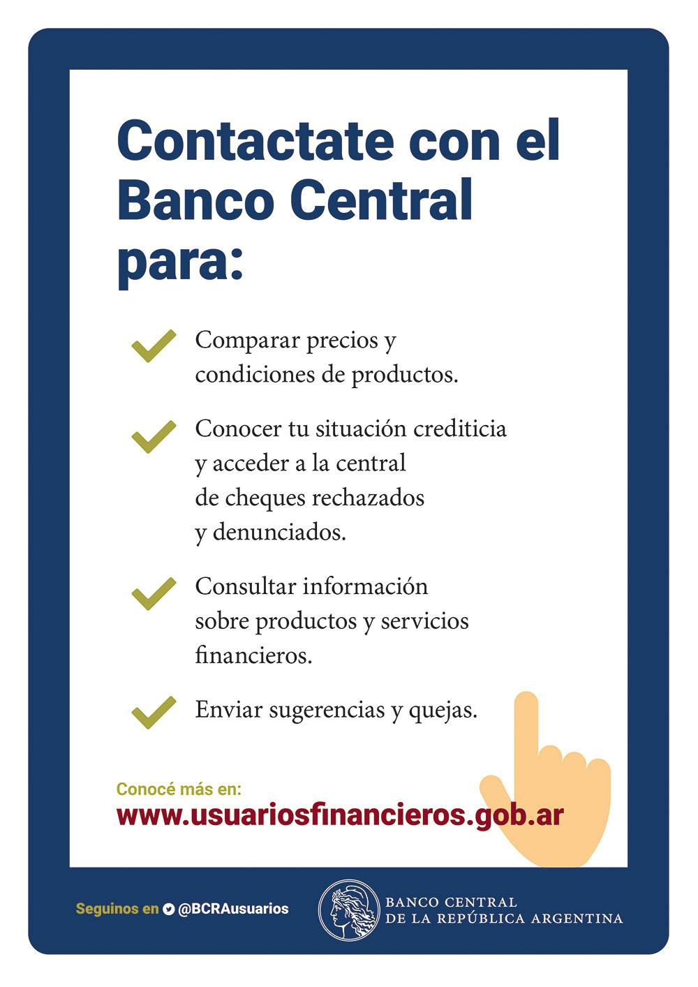 Información Contacto al Banco Central